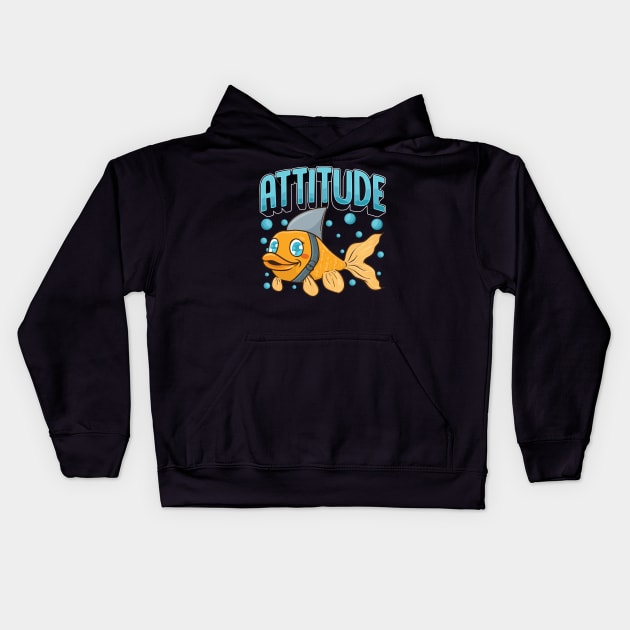 Attitude Of A Shark Funny Self Confidence Pun Kids Hoodie by theperfectpresents